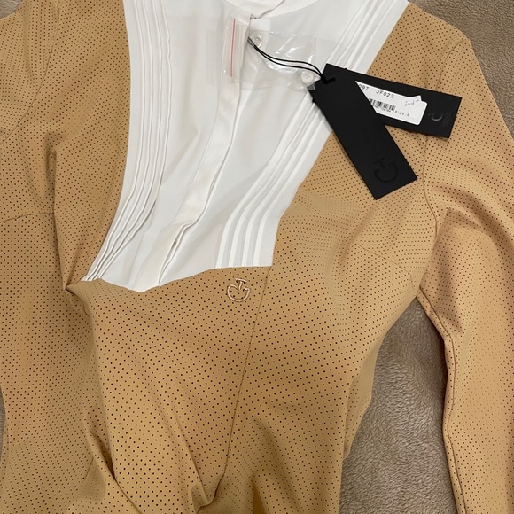 Cavalleria Toscana Tan equestrian show shirt perforated mesh - Picture 7 of 15